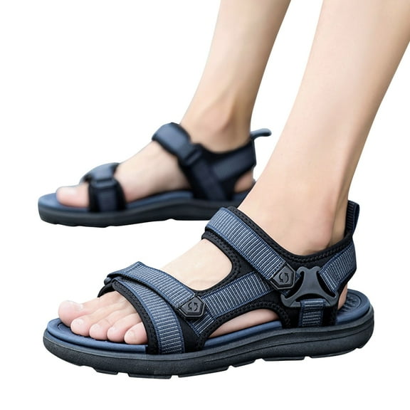 Mens Open Toe Platform Sandals Ankle Strap Causal Summer Sandals Comfortable Slip On Walking Shoes