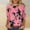 Pink, variant on Qulqfy Womens Tops Fall Tie Dye Cotton Plus Size 3/4 Sleeve Raglan Scoop Neck Dressy Casual Army Green Outfits L