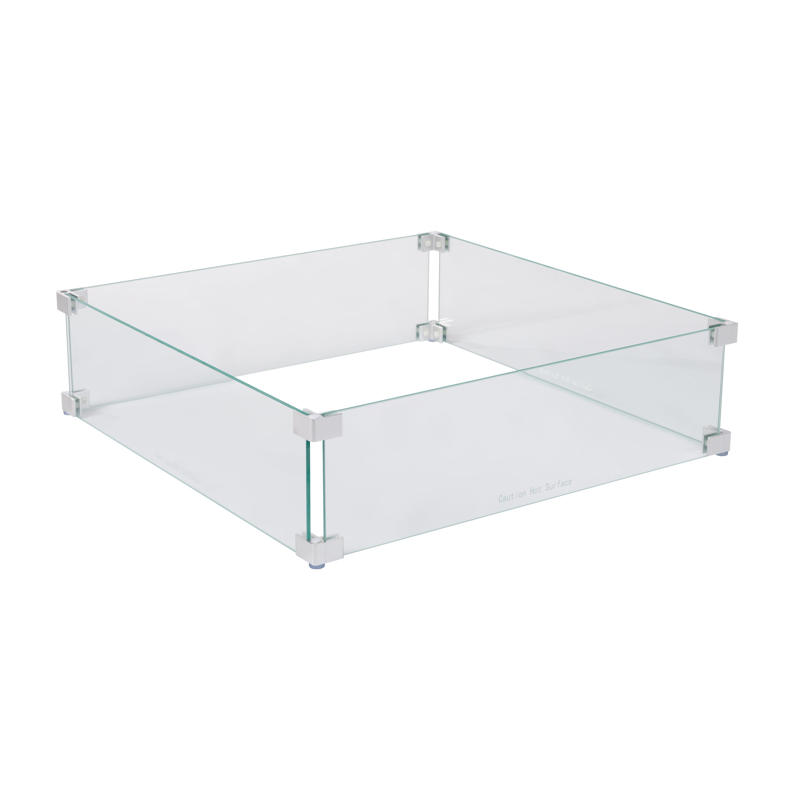 Tempered Glass Wind Guard For Square, Is Fire Pit Glass Safe