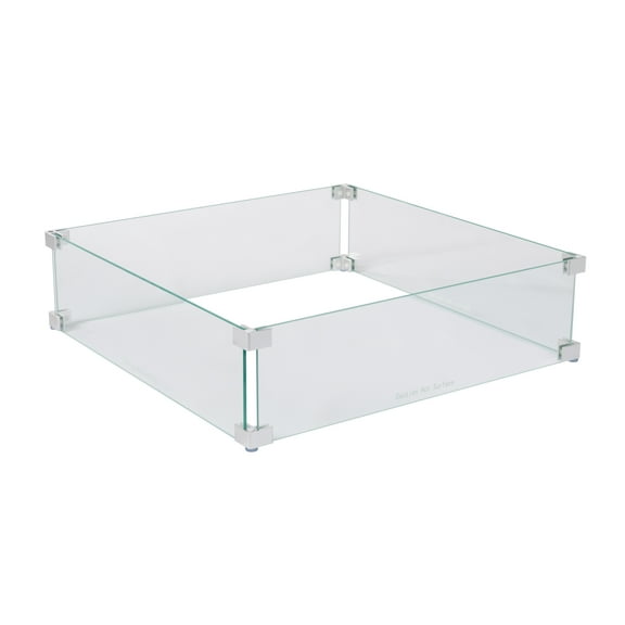Fire Sense Tempered Glass for Square LPG Fire Pits LPG Clear Finish Clear Finish Pit Wind Guard