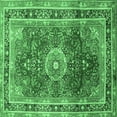 thumbnail image 1 of Ahgly Company Indoor Square Medallion Emerald Green Traditional Area Rugs, 5' Square, 1 of 4