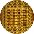 thumbnail image 1 of Ahgly Company Machine Washable Indoor Round Southwestern Yellow Country Area Rugs, 8' Round, 1 of 4