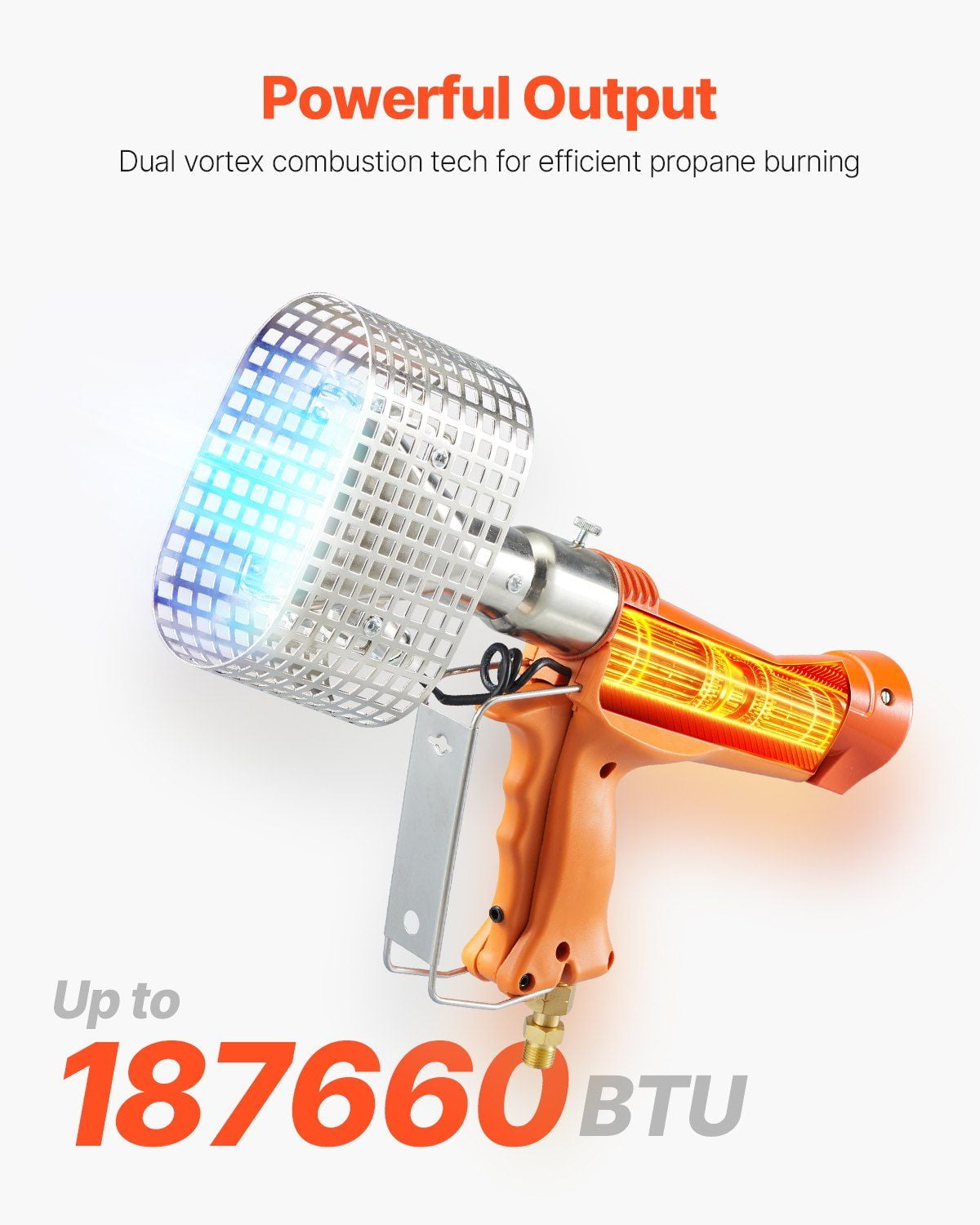 Propane Heat Gun Up to 187,660 BTU Hot Air Gun with Adjustable Regulator and Carry Case, Powerful Shrink Wrapping Tool for PO, PE, PVC, Pallet Packaging, Boat Shrink Film, and Industrial Applications
