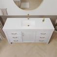 thumbnail image 4 of Leon 60" Single Bathroom Vanity in Washed White w/Lightning White top & Mirror, 4 of 17