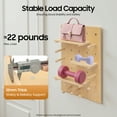 thumbnail image 4 of Peakora Wooden Rectangular Pegboard Combination Wall Organizer Kit Wood-Colored Modular Display Pegboard Panel Kits DIY Hanging Peg Board Panel for Home Office 23.62*15.75in, 4 of 18