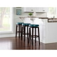 thumbnail image 4 of Home Square 2-Piece Furniture 29" Wood Swivel Bar Stool Set in Teal Blue, 4 of 6