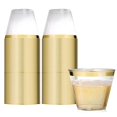thumbnail image 1 of Plastic Cup 9 Oz Hard Disposable Cup Plastic Wine Glass Party Wedding Wine Glass Transparent Plastic Cup -Gold Rim, 1 of 6