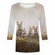 thumbnail image 2 of TaTaai Women Easter Print Crew Neck 3/4 Sleeve Pullover T-Shirt Casual Ladies Spring Daily Street Wear Lightweight Breathable Non-See-Through No Fading Soft Top Gift, 2 of 5