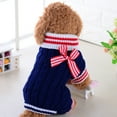 thumbnail image 6 of YUEHAO Dog Sweaters for Small Dogs Navy Pet Dog Cat Sweater Turtleneck Knitted Dog Sweater - Classic Cable Knit Dog Jumper Coat, Warm Pet Winter Clothes Small Dog Sweater (Blue, M), 6 of 8