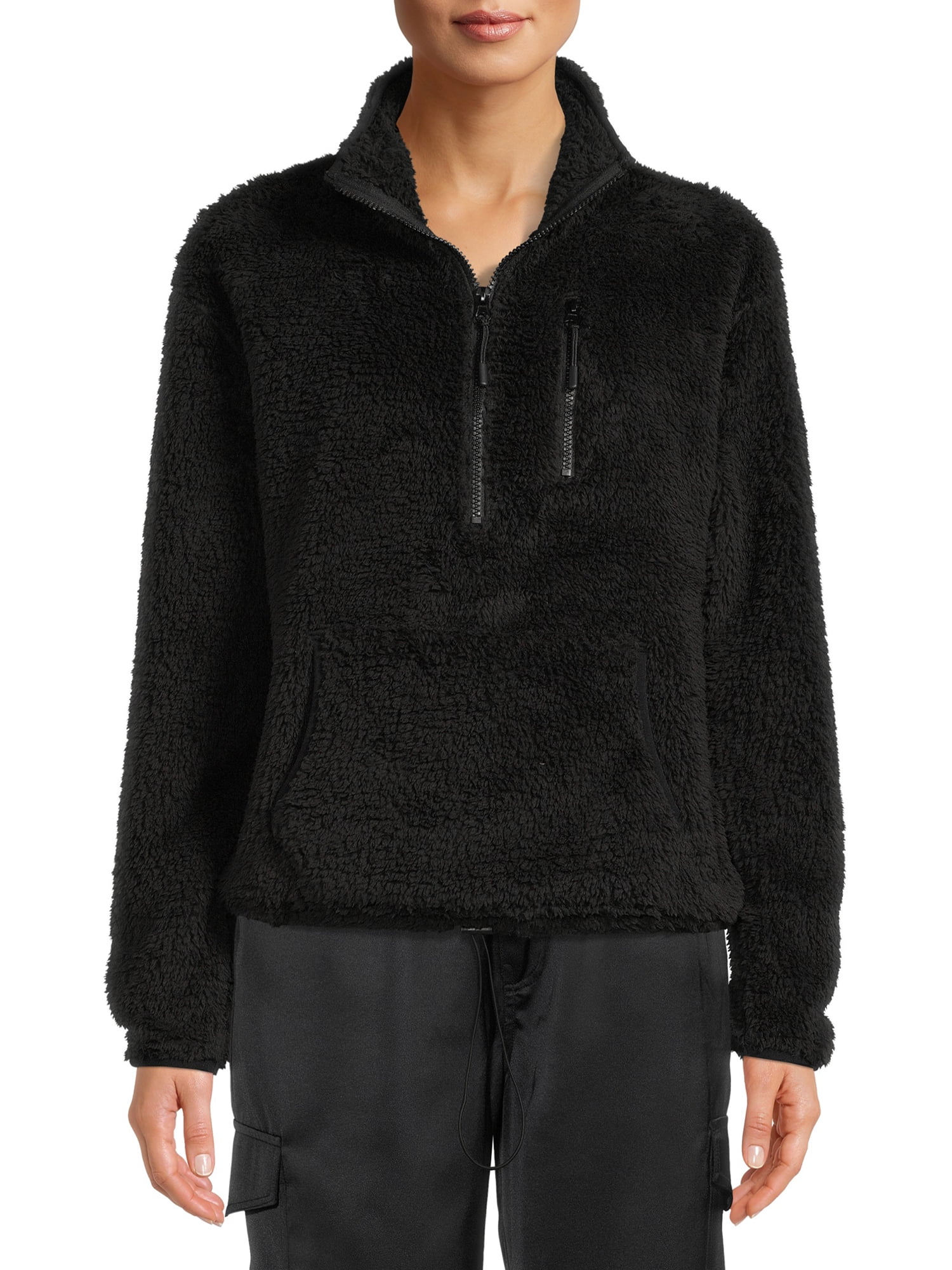 No Boundaries Junior's Plush Quarter Zip Pullover