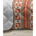 thumbnail image 3 of Ethnic Down Alternative Comforter, Summer Inspired Pattern with Geometric and Traditional Ornaments, Microfiber Quilt for All Season, 5 Sizes, Hot Pink Yellow, by Ambesonne, 3 of 3