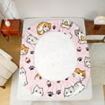 thumbnail image 5 of Feelyou Cute Cat Kitten Twin Sheet Sets, Cartoon Animal Theme Bedding, 3pcs, 5 of 7