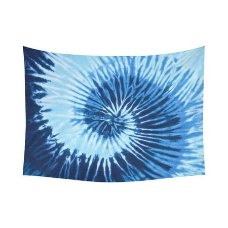 Gckg Trippy Blue Tie Dye Psychedelic Tapestry Horizontal Wall