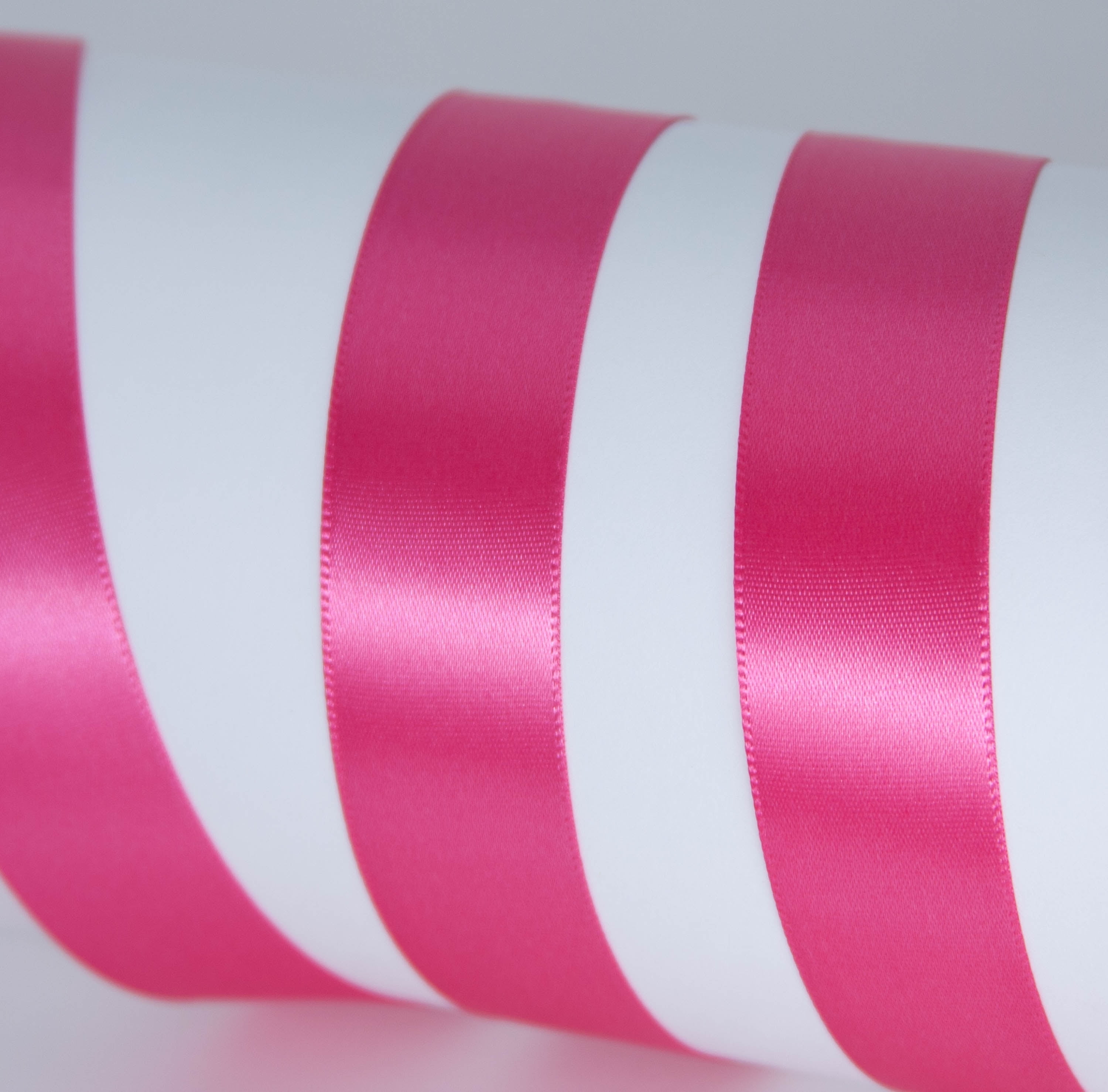 Pink and White Pinstripe Ribbon 5mm