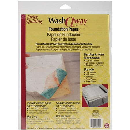Dritz Quilting Wash Away Foundation Paper (Pack of 10)