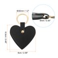 thumbnail image 2 of Uxcell Heart Leather Keychains Leather Key Fobs with Key Rings Keychain Holder for Wedding Gifts Black 4 Pack, 2 of 6