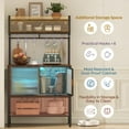 thumbnail image 4 of Bestier 5 Tier Kitchen Bakers Rack with Storage Cabinet, 59" kitchen shelf Microwave Stand for Kitchen Living Room, Brown, 4 of 7