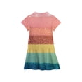thumbnail image 4 of Girls Polo Dress with Pockets, Short Sleeve Collared Stretchy Ruffled Placket School Uniform Shirt Dress, 4 of 5