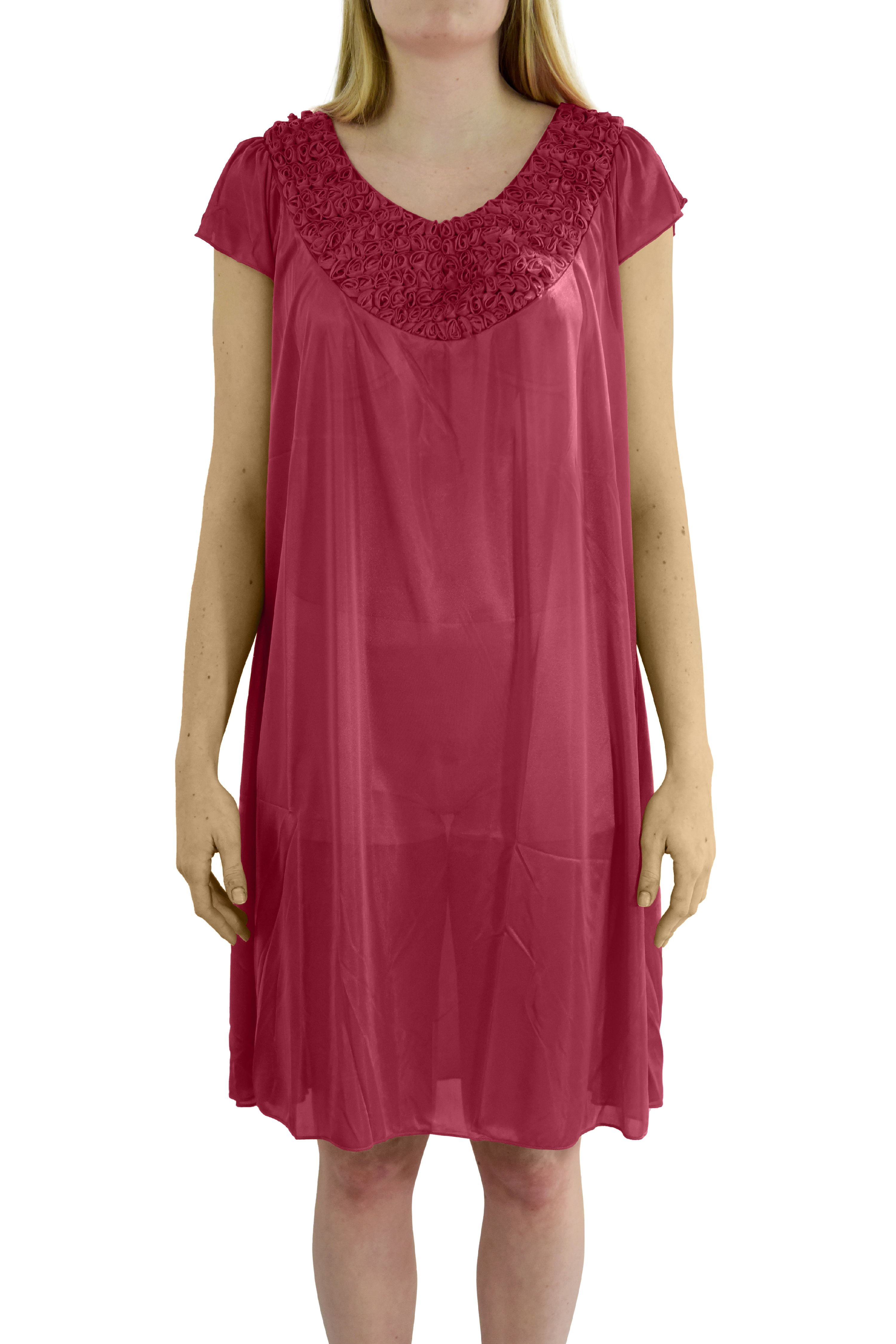 EZI EZI Women's 'Stacy' Cap Sleeve Satin Nightgown