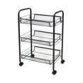 thumbnail image 1 of MUNDO IN MUEBLES Carrito Organizador Talsi 1653 Negro | Carrito Auxiliar de 3 Niveles con Cestas Metálicas de Malla | Estructura de Metal | Diseño Compacto y Movible | Ideal para Hogar y Oficina, 1 of 8