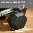 thumbnail image 4 of Resenkos Adjustable Rubber Hex Dumbbell Set with Secure Grip and Anti-Roll Design - Black, 4 of 7