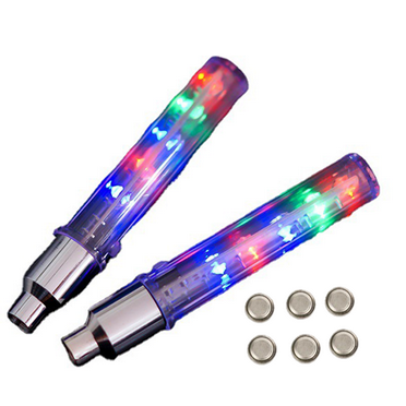 GJX 2 Pcs Bike Rim Lights For Wheel,Manual Control for Customization Bike Wheel Lights,5 Colorful LED Bicycle Tire Valve Stem Lights