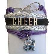Girls Cheerleading Bracelet, Cheer Gifts- Cheer Jewelry- Cheer Bracelet- Adjustable Cheer Charm Bracelet- Gift For Cheerleaders, Cheer Teams & Cheerleading Coaches
