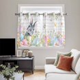 thumbnail image 4 of Easter Kitchen Curtains Window Panels, Spring Rabbit Eggs Flowers Leaves Grey Plaid Insulated Window Treatment Curtain, Grommet Curtains for Bedroom/Living Room/Bathroom, 2 Piece 52"Wx45"L, 4 of 8