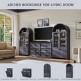 thumbnail image 7 of 71 " Tall Bookshelf with Storage, 4 Doors & Drawers, Wooden Arched Bookshelf for Living Room Office, 7 of 7