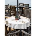 thumbnail image 6 of Orange Eucalyptus Coastal Outdoor Tablecloth with Umbrella Hole, Beach Starfish Conch Spillproof Waterproof Outdoor Table Cover, Patio Tablecloths for Party/Garden/Picnic, Round 54 inch, 6 of 9