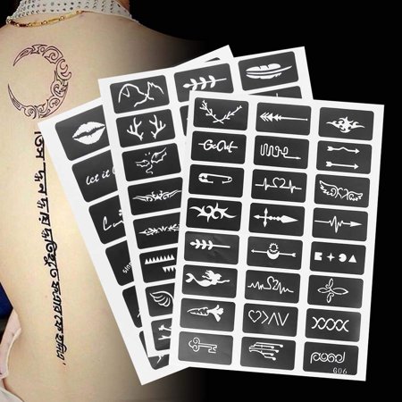 Tattoo Stickers 3 Sheets Temporary Tattoo Stencils Semi Permanent Small Tattoo Stencil Airbrush Temporary Templates Arm Tattoo Stickers Body Sticker Walmart Canada