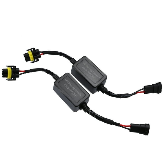 Unique Bargains 2pcs H8 H9 H11 H16 DC 12-24V Error Free Load Resistor Wiring Harness Adapters Decoder for LED Headlight