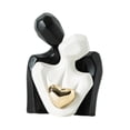 thumbnail image 1 of Estatua de pareja abrazada de cerámica, accesorios minimalistas multiusos románticos para En blanco y negro, 1 of 9