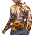 thumbnail image 6 of Fotbe Men's Hoodie with Cute Cat Sunflower Pattern - Kangaroo Pocket Pullover Hooded Sweatshirt, Perfect for Daily Wear, Travel, and Home-4X-Large, 6 of 7