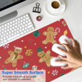 thumbnail image 4 of Long Mouse Pads for Desk,Red Christmas Gingerbread Man Pattern Desk Mats on Top Of Desks, Desk Mouse Pad Extra Large with 3mm Non-Slip Base and Stitched Edge for Gaming,Office,Work,Home 31.5x11.8in, 4 of 5