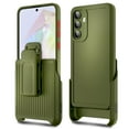 thumbnail image 5 of Handy Belt Clip Holster Kickstand Phone Case For Samsung Galaxy A35 5G with Built-in Camera Lens Protector (Tempered Glass), Impact Resist Shockproof Heavy Duty Protective Defender Cover (Army Green), 5 of 7