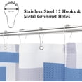 thumbnail image 3 of Modern Geometric Shower Curtain Blue, Waterproof Shower Curtains and Polyester Bath Curtain for Bathroom, Textured Fabric Shower Curtain Set with 12 Hooks, Machine Washable, 72 x 72 inch, 3 of 6