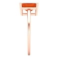 thumbnail image 3 of 2 ct Emerald Cut Simulated Red Diamond Solitaire Engagement Ring for Women in 18K Rose Gold, 3 of 5