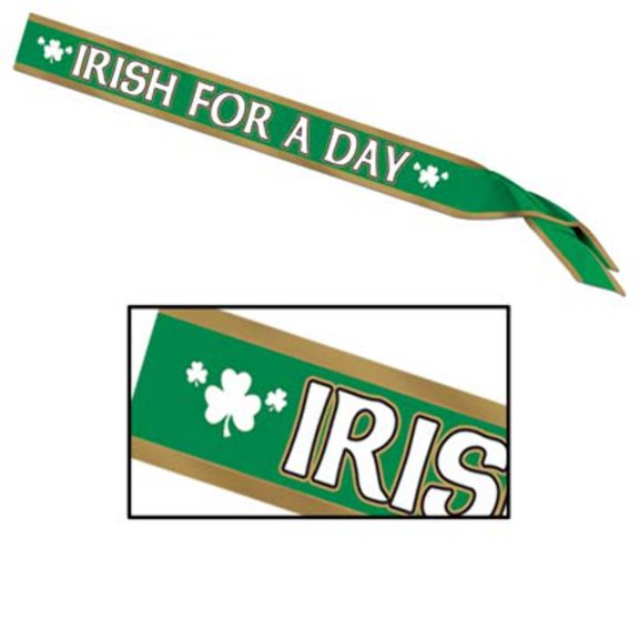 Irish For A Day Satin Sash 33" X 4" - 6 Pack (1 Per Package)
