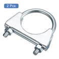 thumbnail image 3 of Muffler U-Bolt Clamps for 50mm Diameter Pipe, 2 Pack Saddle Type U-bolt Clamps, 3 of 4