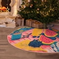thumbnail image 5 of Balery Colorful Summer Fruit Table Printed Christmas Tree Skirt , Merry Christmas Party Christmas Tree Decoration,Adjustable Tree Skirt-48", 5 of 6