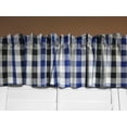 thumbnail image 2 of Poplin Buffalo Checkered Window Valance 58" Wide Black Royal Blue and White, 2 of 2