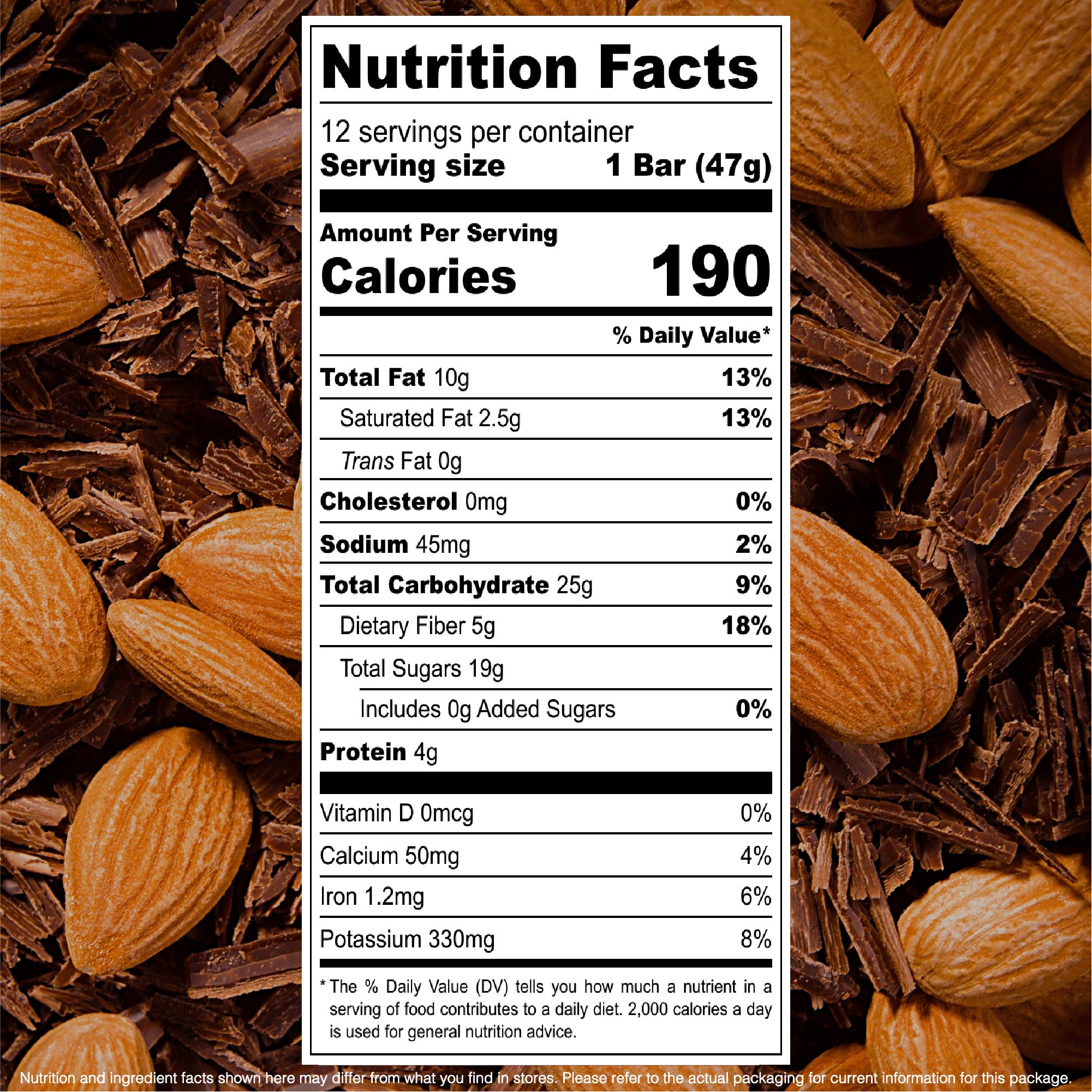 Organic Dark Chocolate Almond Fruit & Nut Bar, Jonesbar, Certified Organic & Kosher, Gluten Free, Vegan, 12 Count (Pack of 1)