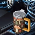 thumbnail image 4 of 40oz Mushroom Themed Travel Cup, Insulated Stainless Steel, Handle for Comfortable Grip, 4 of 5