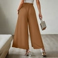 thumbnail image 3 of Vedolay Pants&nbsp;For&nbsp;Women&nbsp;Trendy Women Wide Leg Leisure Pants High Waist Casual Straight Trousers,Khaki S, 3 of 5