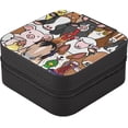 thumbnail image 3 of Leather Jewelry Box Farm Animals Faces Portable Mini Jewelry Storage Bag for Travel, Small Ring Case Earrings Organizer Necklaces Box for Women Girls Women Gifts, 3 of 7