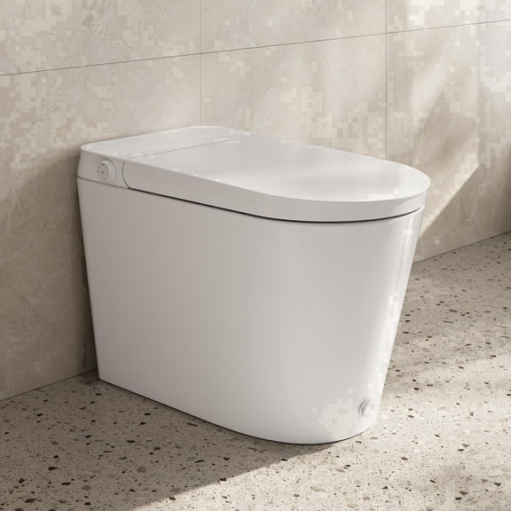 HOROW Toilet Non-Electric Bidet with Auto Flush Tankless One-Piece 1.22 GPF Operated 12" Rough-in N30