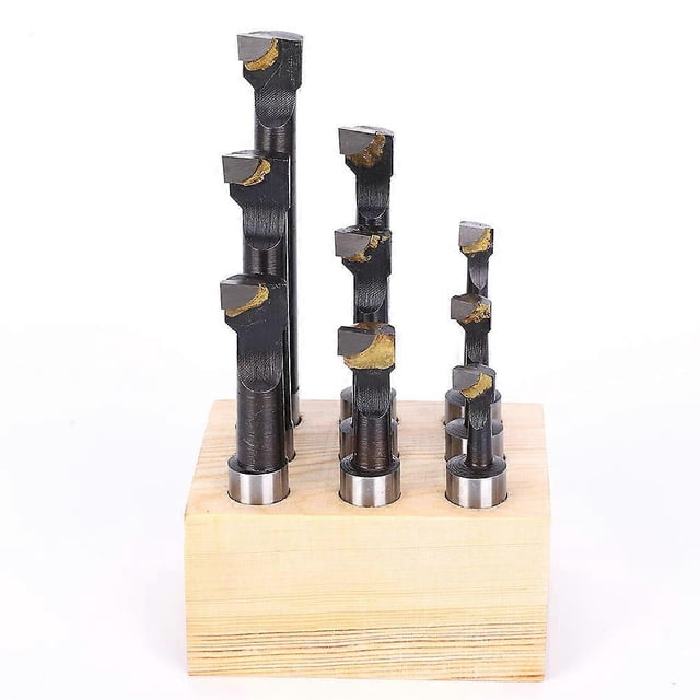 9Pcs Boring Bar Set 12mm F1 Type High Speed Steel CNC Lathe Tool Holding with Base