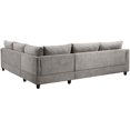 thumbnail image 3 of Churanty Corner Sectional Sofa Gray Modern L Shape Couch for Living Room Corner Sofa Linen Fabric 3 Pillows Included, 3 of 8
