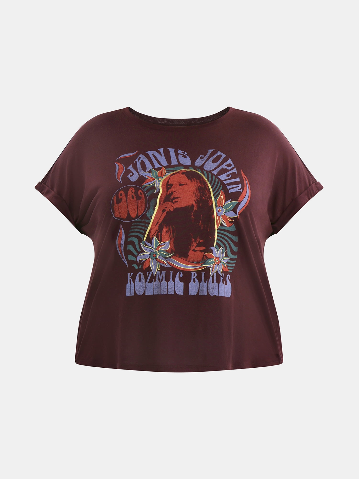 Terra & Sky Women's Plus Janis Joplin Graphic Tee, Sizes 0X-5X